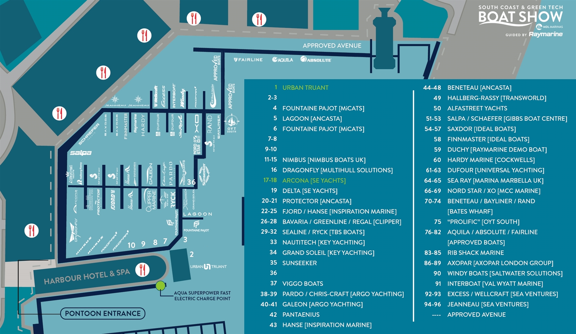 Exhibitors confirmed so far. Please note locations and layout are subject to change.