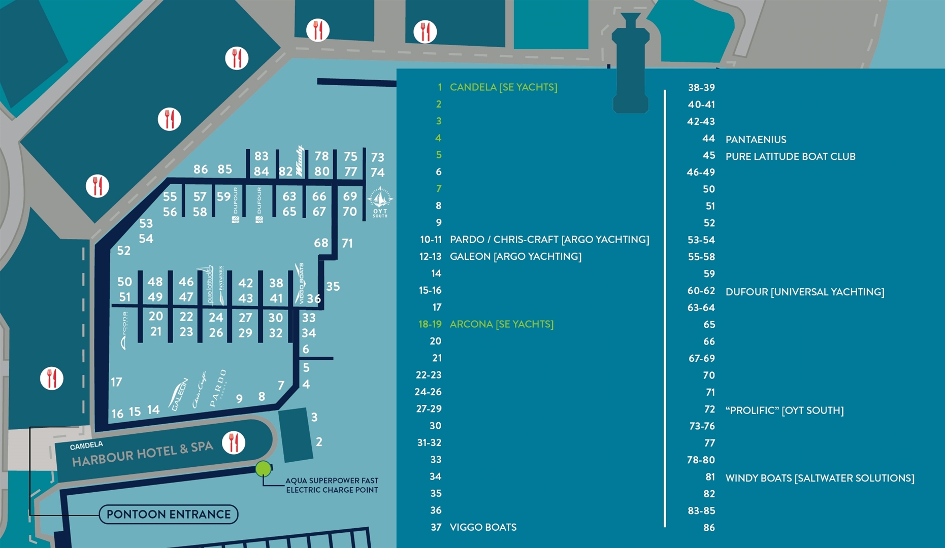 Exhibitors confirmed so far, locations subject to change.