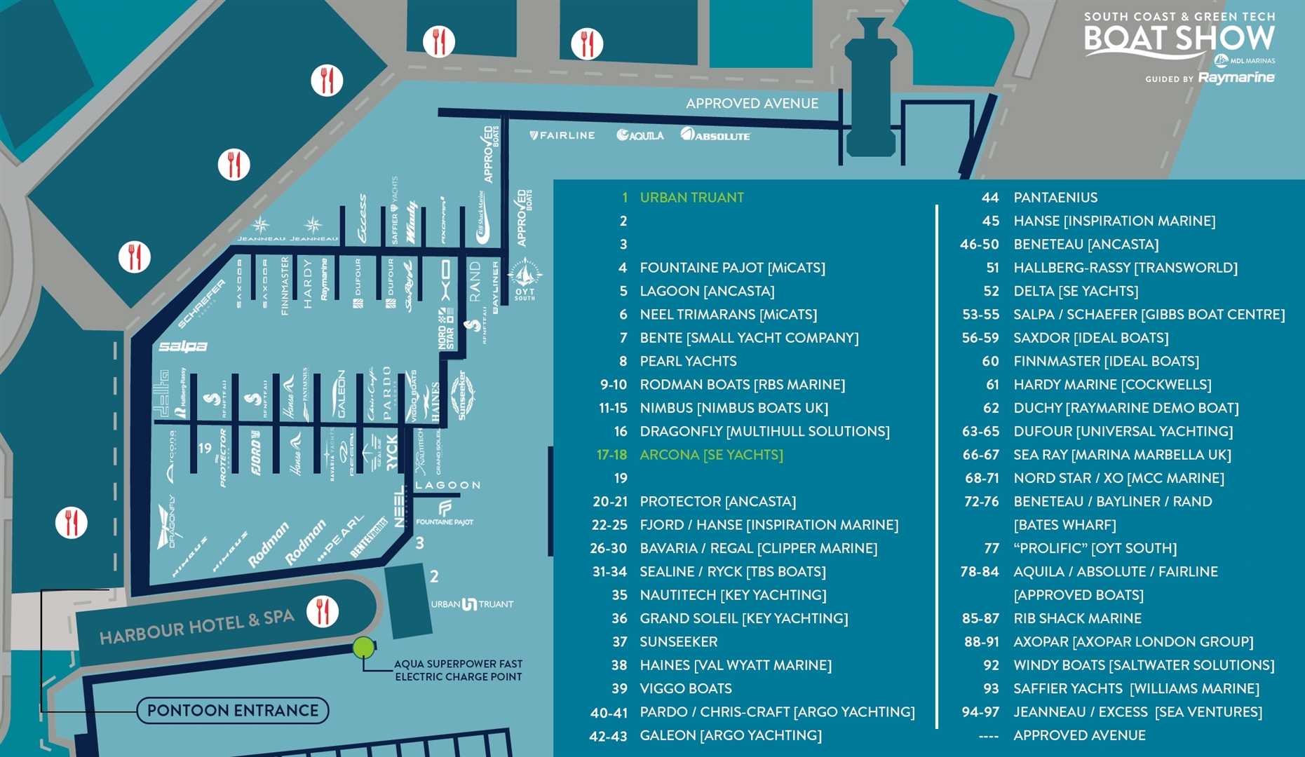 Confirmed exhibitors so far. Please note that locations and layout are subject to change.