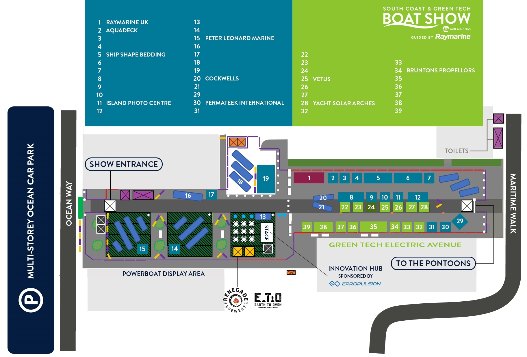 Exhibitors confirmed so far, locations subject to change.