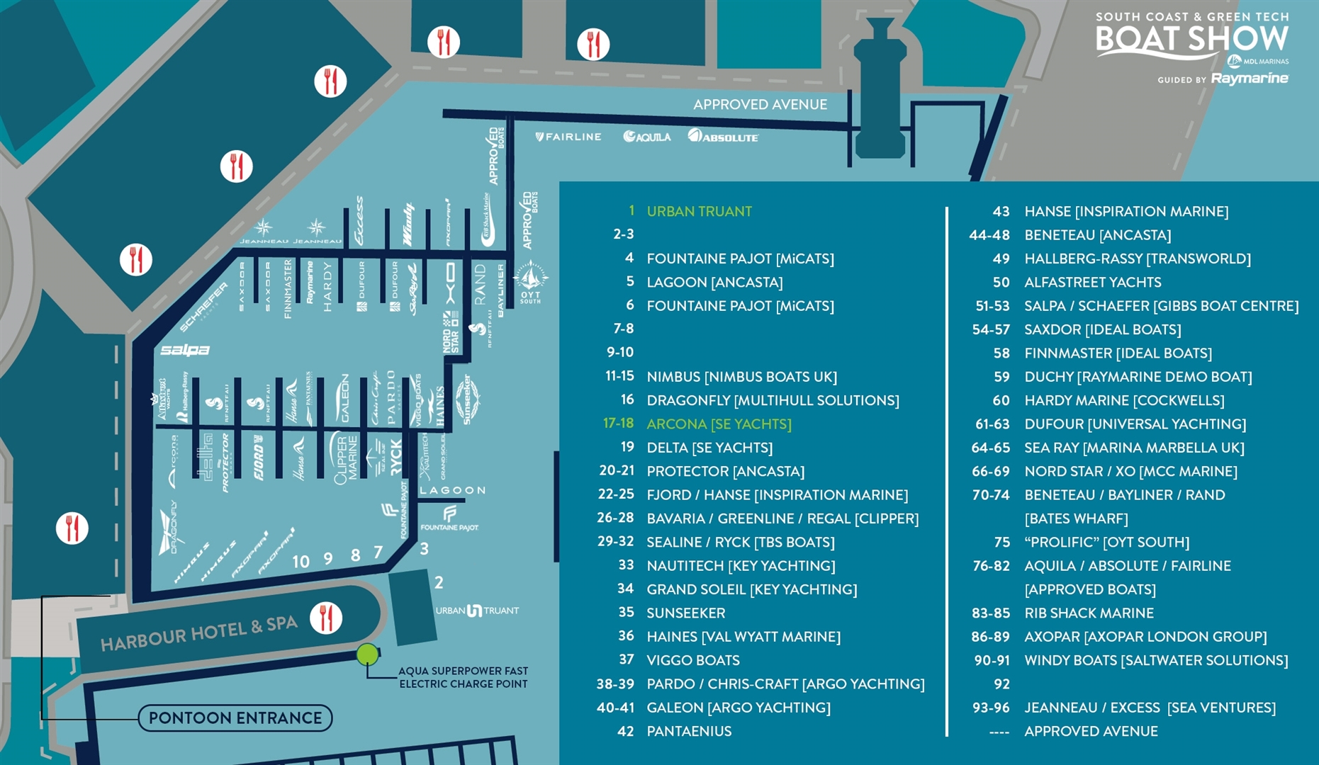 Exhibitors confirmed so far. Please note locations and layout are subject to change.