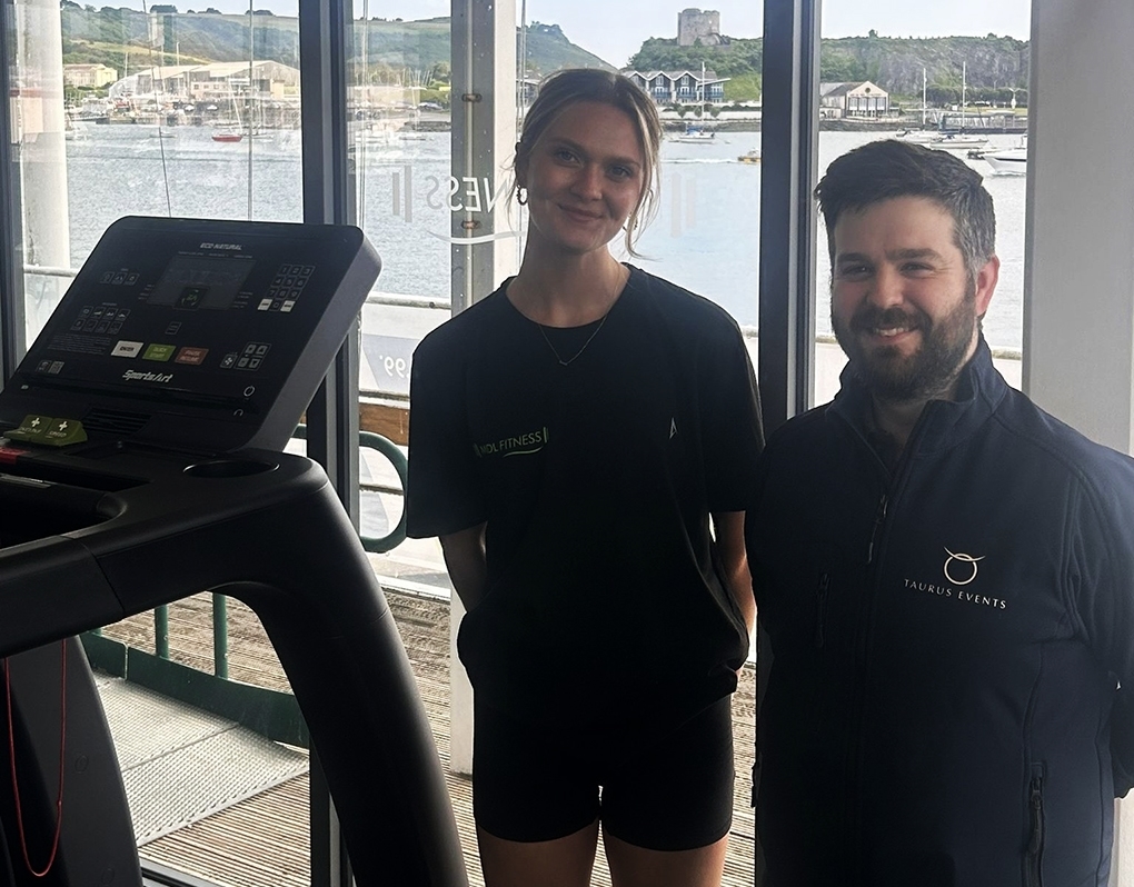 Pictured left to right – Emilia Caddick, Fitness Manager at MDL Fitness, and Daniel Ninnim at Taurus Events Ltd.