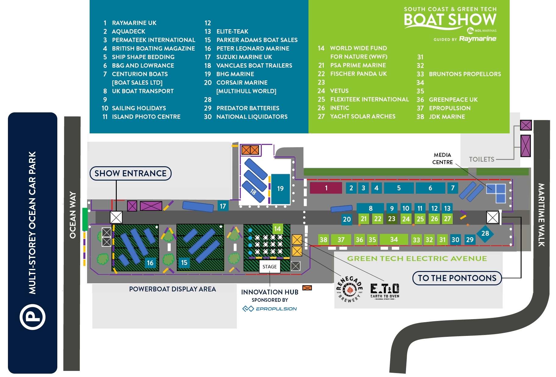 Confirmed exhibitors so far. Please note that locations and layout are subject to change.