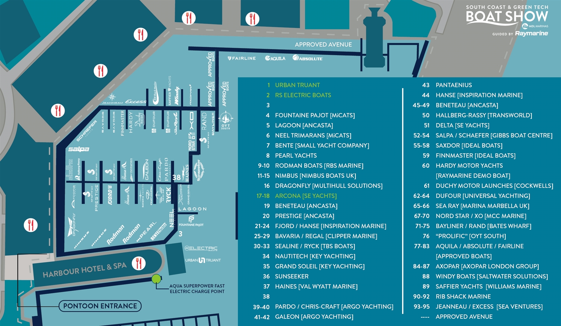 Confirmed exhibitors so far. Please note that locations and layout are subject to change.