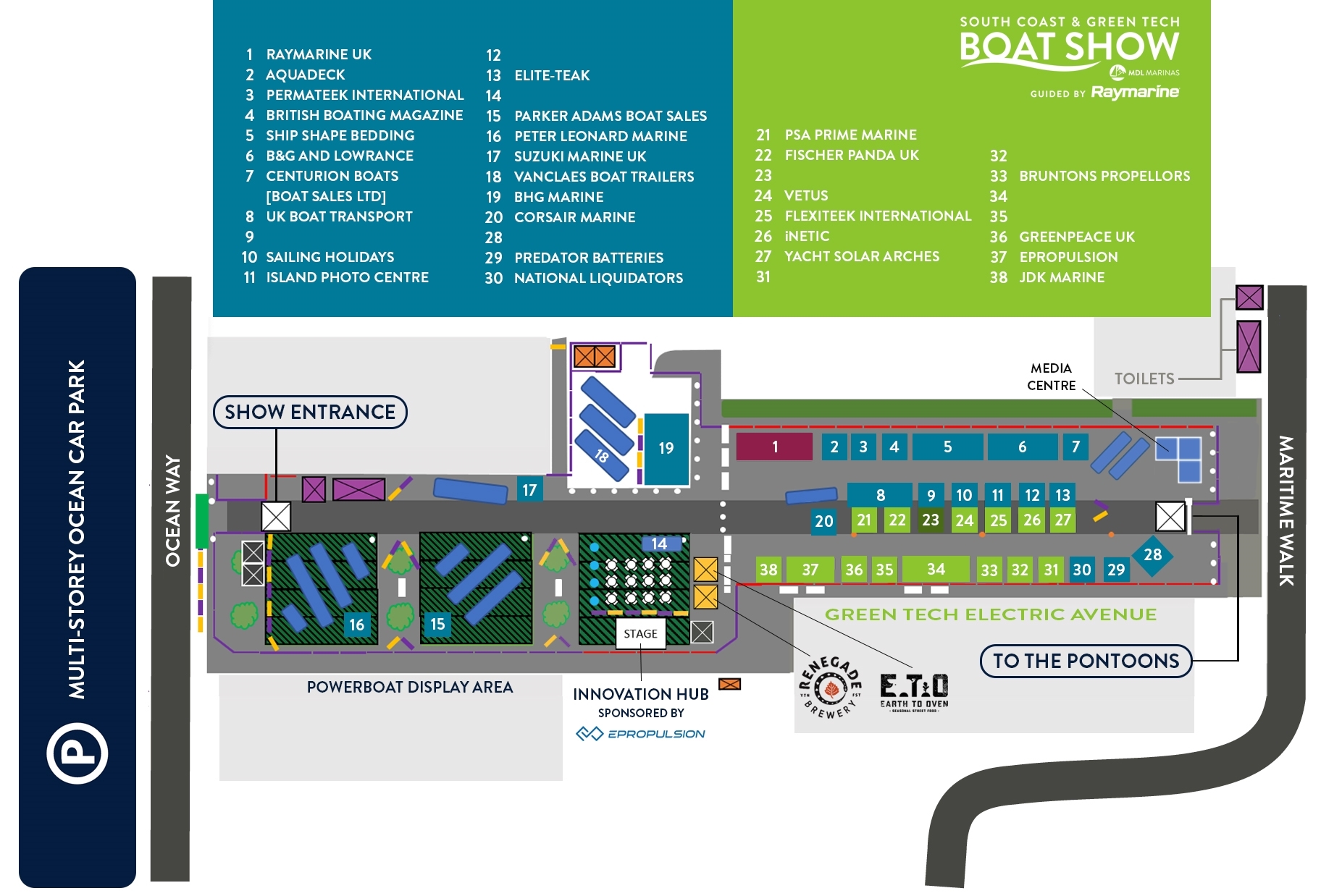 Confirmed exhibitors so far. Please note that locations and layout are subject to change.